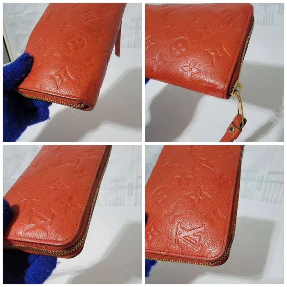 Authentic Louis Vuitton Monogram Empreinte Zippy Wallet Red - Picture 14 of 15